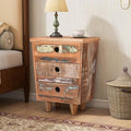 End Table Recycled Wood Nightstand, Side Table by Unknown