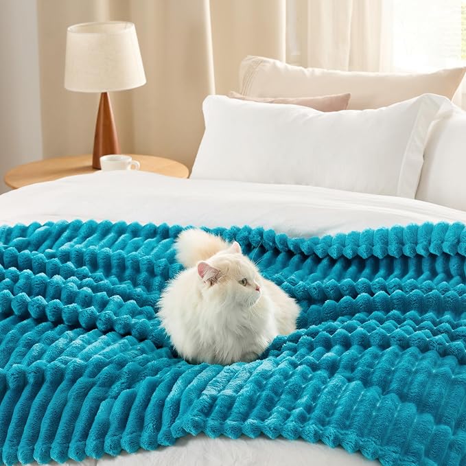Bedsure Soft Twin Blanket for Bed Decor Gifts Teal 60"x80" | Birthday Gifts for - Image 5