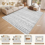 cotiled Boho 9x12 Area Rug for Living Room: Large Moroccan Washable Rug | Solve - Image 2