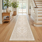 Runner Rug 2x8 Runners for Hallways Washable Rugs, Cream/Beige | Vintage by Restydon