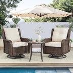 Wumiokio Patio Furniture Sets, 3 Pieces Wicker Outdoor Furniture - Image 2
