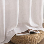 MIULEE White Linen Curtains 52x54 Inch Length 2 Panels - Image 7