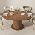 43.3 inch 59 inch Adjustable Size Round Dining Table by LUVIOHOME