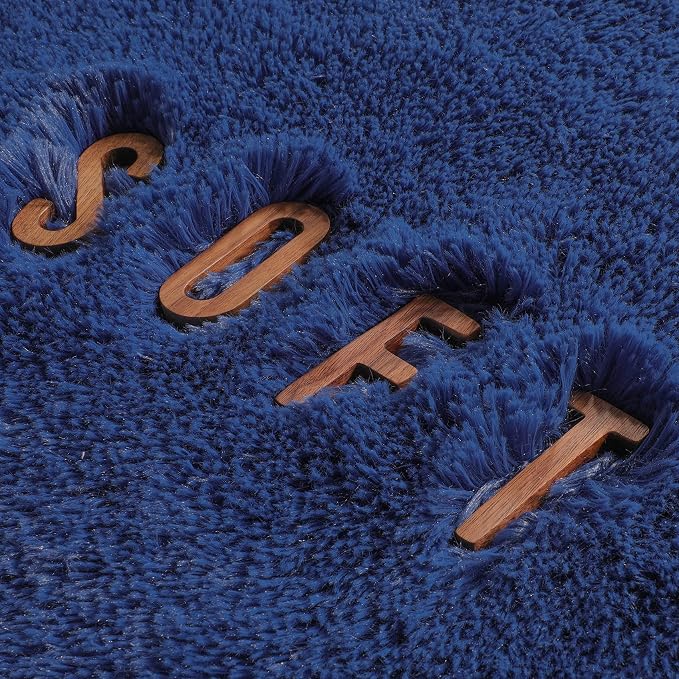 Amdrebio Navy Blue Round Circle Area Rug 5Ft - Image 8