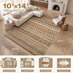 cotiled Boho 10x14 Area Rug for Living Room: Large Moroccan Washable Rug | - Image 7