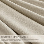 Oatmeal 108 Inch Blackout Linen Pleated Curtains - Image 2