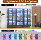 UNICOLY Display Cabinet with Glass Doors, Glass Display Cabinet with 8 Color - Image 3