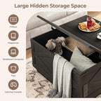 Jocoevol Farmhouse Lift Top Coffee Table, Square Wood Center Table - Image 6