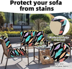 8Pcs Outdoor Cushion Covers, Elastic Patio Cushion Covers | Washable, - Image 4