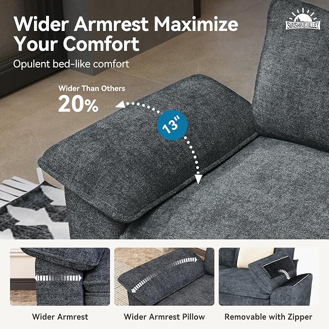 SUNSHINE VALLEY Oversized Loveseat Couch and Chair Set, Modern Modular Cloud - Image 4