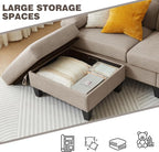 84" Convertible Sectional Sofa, Deep 3-Seat L Shaped Sectional Couch - Image 6