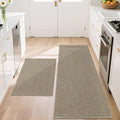 BEQHAUSE Kitchen Rugs and Mats 2PCS Non-Slip, Light Beige | Kitchen Mats by BEQHAUSE