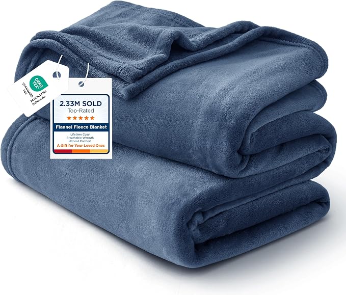 Bedsure GentleSoft Fleece Blankets Queen Size Blue by Unknown