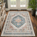 3x5 Washable Area Rug for Entryway Non Slip Kitchen Rugs, Floral Soft Living by Restydon