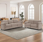HAOMARKETS Corduroy Sofa Set, Upholstered Loveseat, and 3-Seater Couch by HAOMARKETS