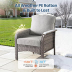 Wicker Patio Furniture Set High Back Loveseat Sofa Couch Armchair Coffee Table - Image 8