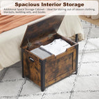 IDEALHOUSE Storage Bench, 23.6" Retro Wooden Storage Chest - Image 4