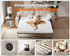Queen Size Pull Out Sleeper Sofa Bed, 2-in-1 Convertible Corduroy Pull Out - Image 5