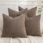 Set of 4 Soft Textured Decorative Throw Pillow Covers 24x24 Inch Cozy Farmhouse by Cozoomy