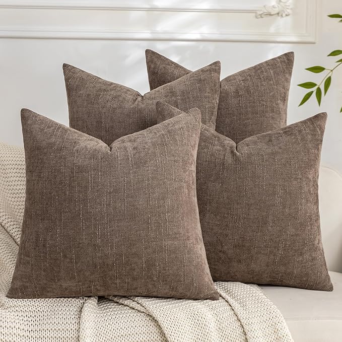 Set of 4 Soft Textured Decorative Throw Pillow Covers 26x26 Inch Cozy Farmhouse by Cozoomy
