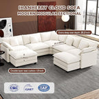 Ihanherry 114" V-Shaped Modern Sofa Modular Sectional Cloud Couch - Image 3