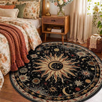 Vacuum-Friendly, Round 4ft Washable Area Rug - Image 2