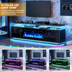 70" Fireplace TV Stand with Double LED Lights - Image 2