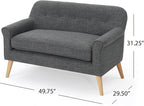 GDFStudio Mid Century Modern Fabric Loveseat - Image 2