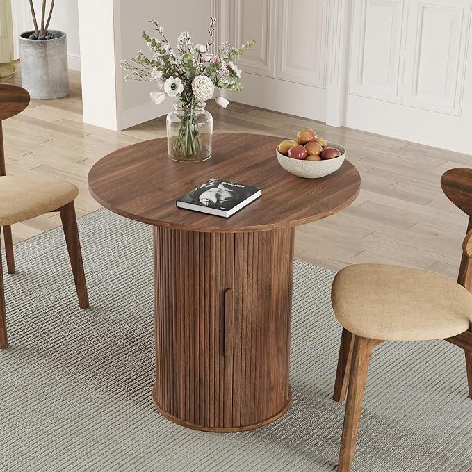 31.5" Round Dining Table for 2-4, Modern Farmhouse Kitchen Table - Image 7