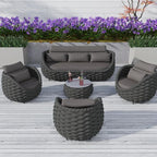 TWT Outdoor Patio Furniture Set-6 Pieces Aluminum Sectional Sofa, Metal Patio - Image 9