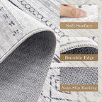 cotiled Hallway 3x10 Runner Rugs Washable Boho Rug Dark Grey | Solve Modern - Image 6