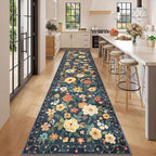DUKINO 3x12 Washable Runner Rug Long Hallway Runner Rug Non Slip Navy Blue | - Image 3