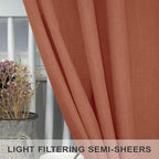 Pitalk 63 Inch Curtains for Living Room Dining Room Linen Sheer Colorful Hippie - Image 4