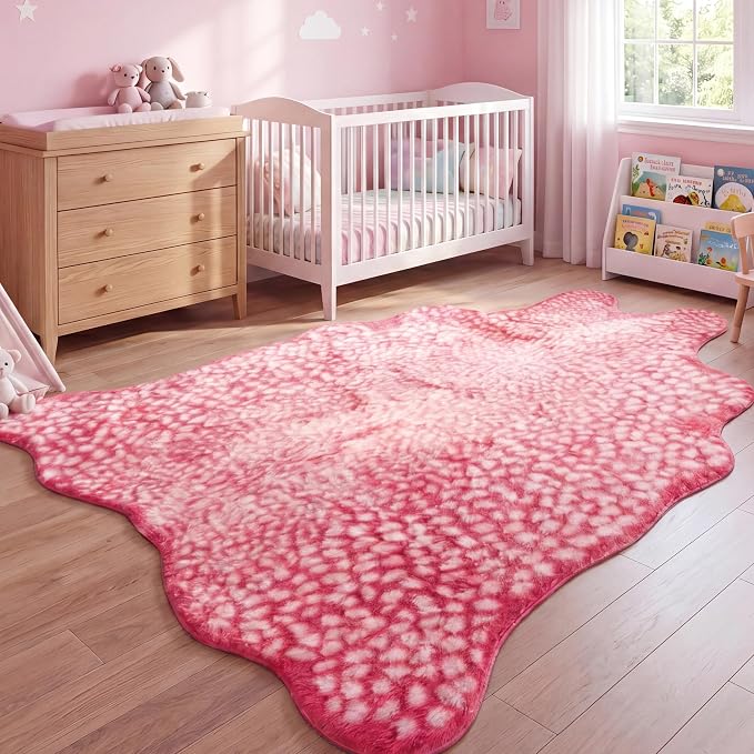 Pink Leopard Rug by WARMHAVEN