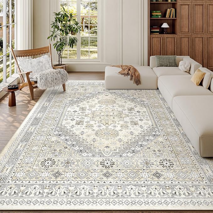 5x8 Area Rugs for Living Room, Large Washable Rug, Dining Room, Low Pile - Image 4