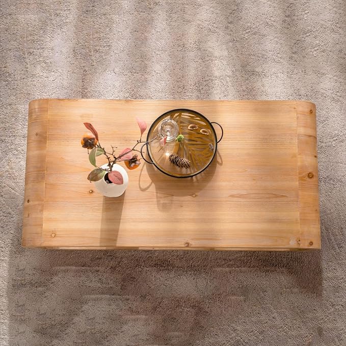 Modern Wood Coffee Table, Rectangular Minimalist Center Table - Image 4