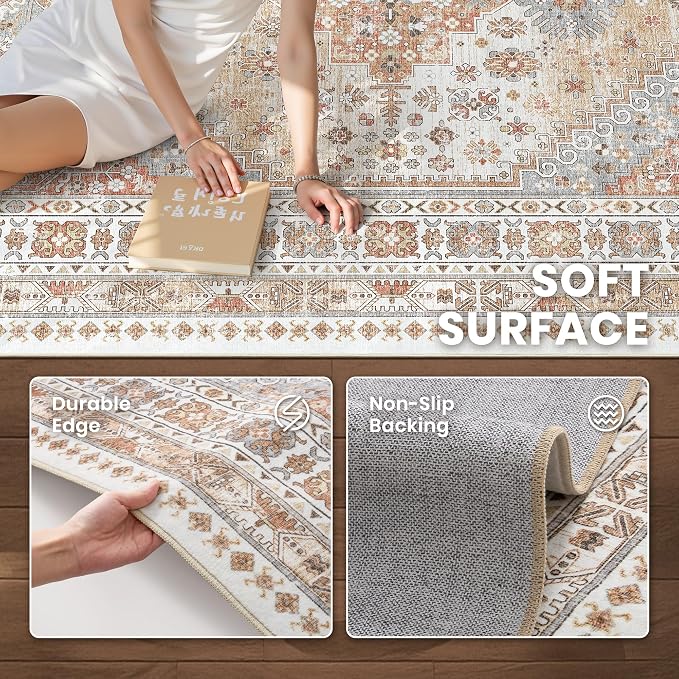 2x6 Runner Rug Non Slip, Washable Hallway Runner Rug, Nursery Room, Soft Runner - Image 5