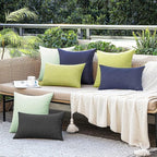 MIULEE Pack of 2 Decorative Outdoor Solid Waterproof Throw Pillow Covers Faux - Image 6