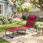 Outsunny Folding Chaise Lounge Chair, Patio Sun Tanning Chair, Outdoor Chaise - Image 9