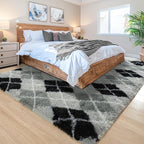 6x9 Large Black and Grey Fluffy Area Rug Non-Slip - Image 3
