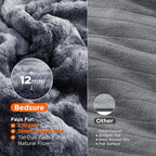 Bedsure Faux Fur Electric Blanket Queen Size, Dual Control Heated Blanket Queen - Image 2