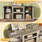 WLIVE Farmhouse TV Stand for 65 inch TV, Open Shelves TV Console for Living - Image 4