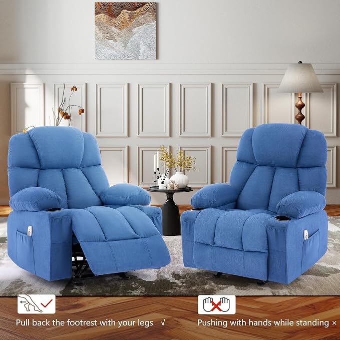 Massage Rocking Recliner Chair, Ergonomic Recliners Sofa - Image 7
