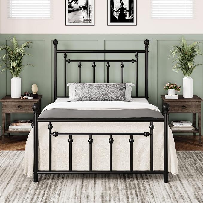 Allewie 14 Inch Twin Size Metal Platform Bed Frame by Allewie