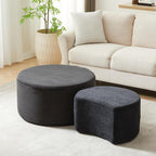 49.7'' Foam Round Nesting Coffee Table Set of 2, Modern Upholstered Side End - Image 7