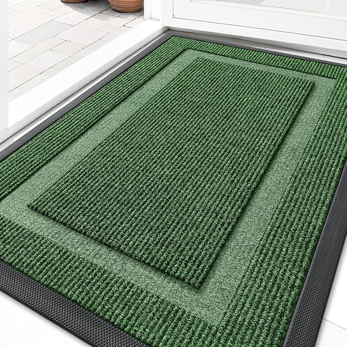 OLANLY Front Door Mat Outside 33x21, All-Season Heavy-Duty Rubber Doormat | by OLANLY