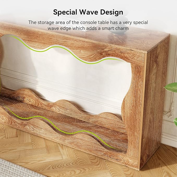 LITTLE TREE 63-Inch Console Table, Chic Design, Sofa Table Behind Couch - Image 5