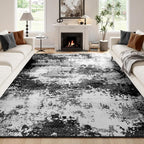 Washable Rug 8x10 Area Rugs for Living Room Bedroom Carpet Black | Indoor by Acapet