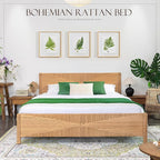 Yechen Hand-Woven PE Rattan King Bed Frame - Image 3
