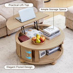 Fluted Round Lift Top Coffee Table - Image 9